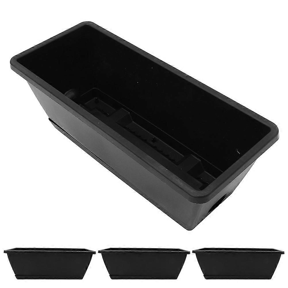 Vegetable Pot Rectangular Flower Plant Pot for Window Growing 4Pcs