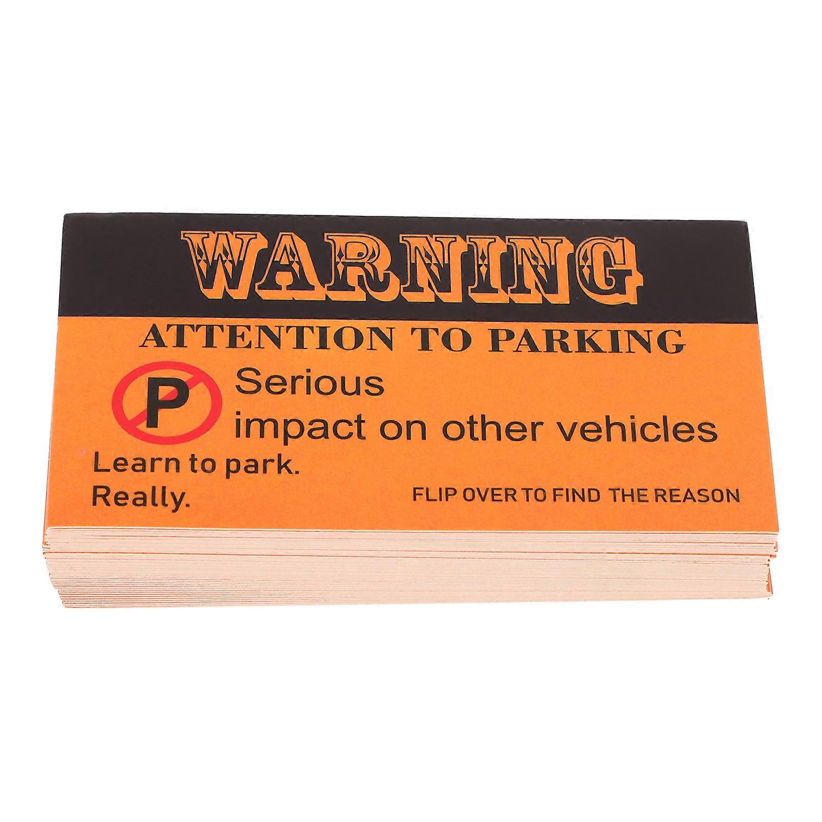 Bad Parking Card Paper for Warning with 100Pcs Multi Color Durable Sheets