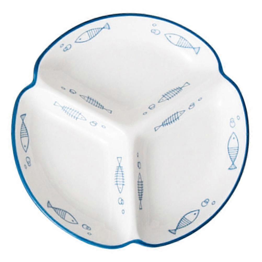 Ceramic Three Grid Plate Housewarming Gift for Kitchenware Chic and Delicate 1Pcs