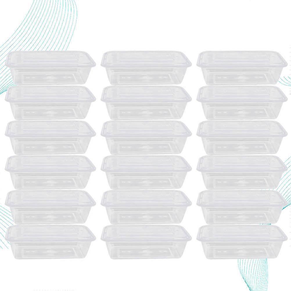 Takeaway Food Containers Transparent Rectangular Shape Temperature Resistant Food Storage 50Set