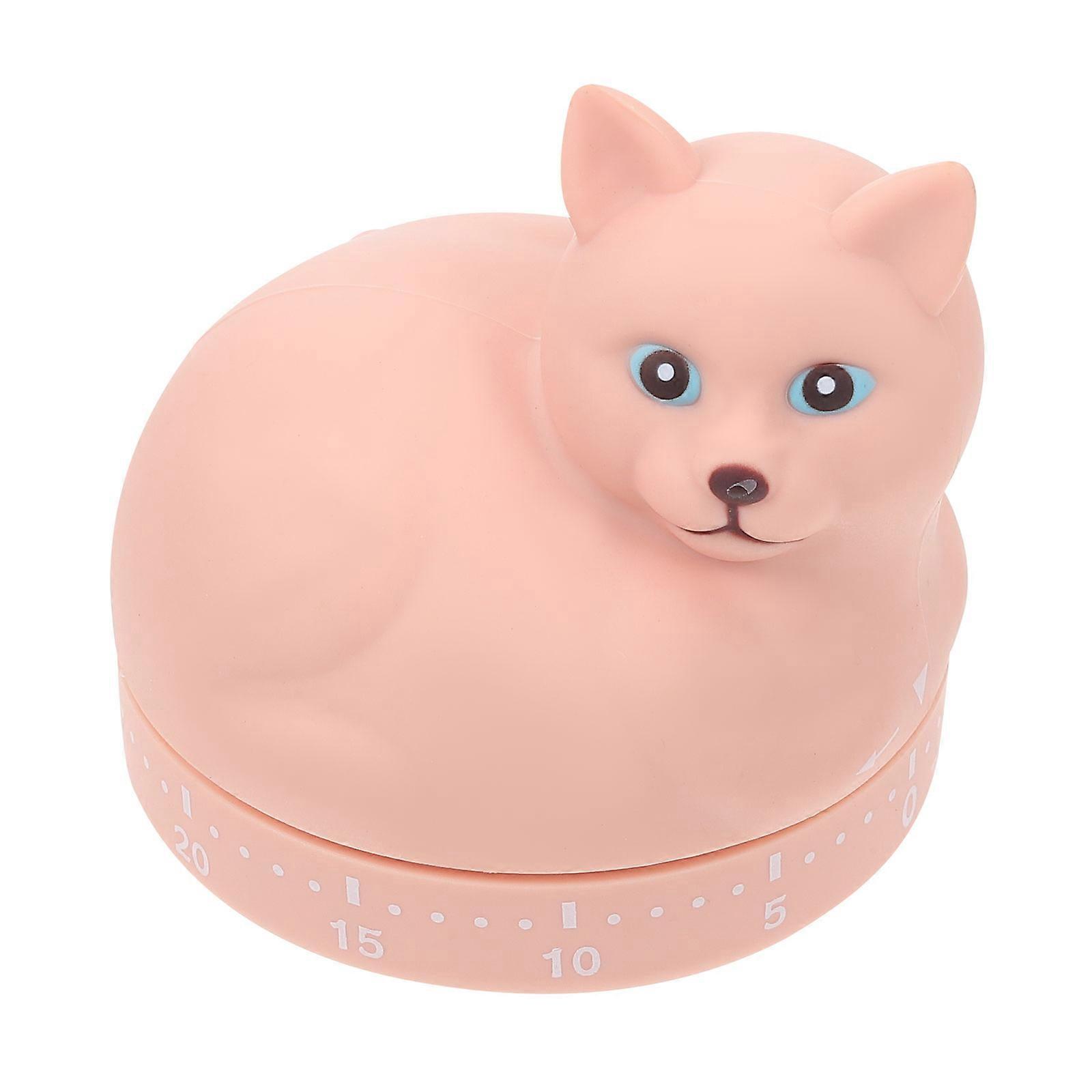 Kitchen Timer Mechanical Timer for Baking Reminder 1Pcs Pink Cat Shape