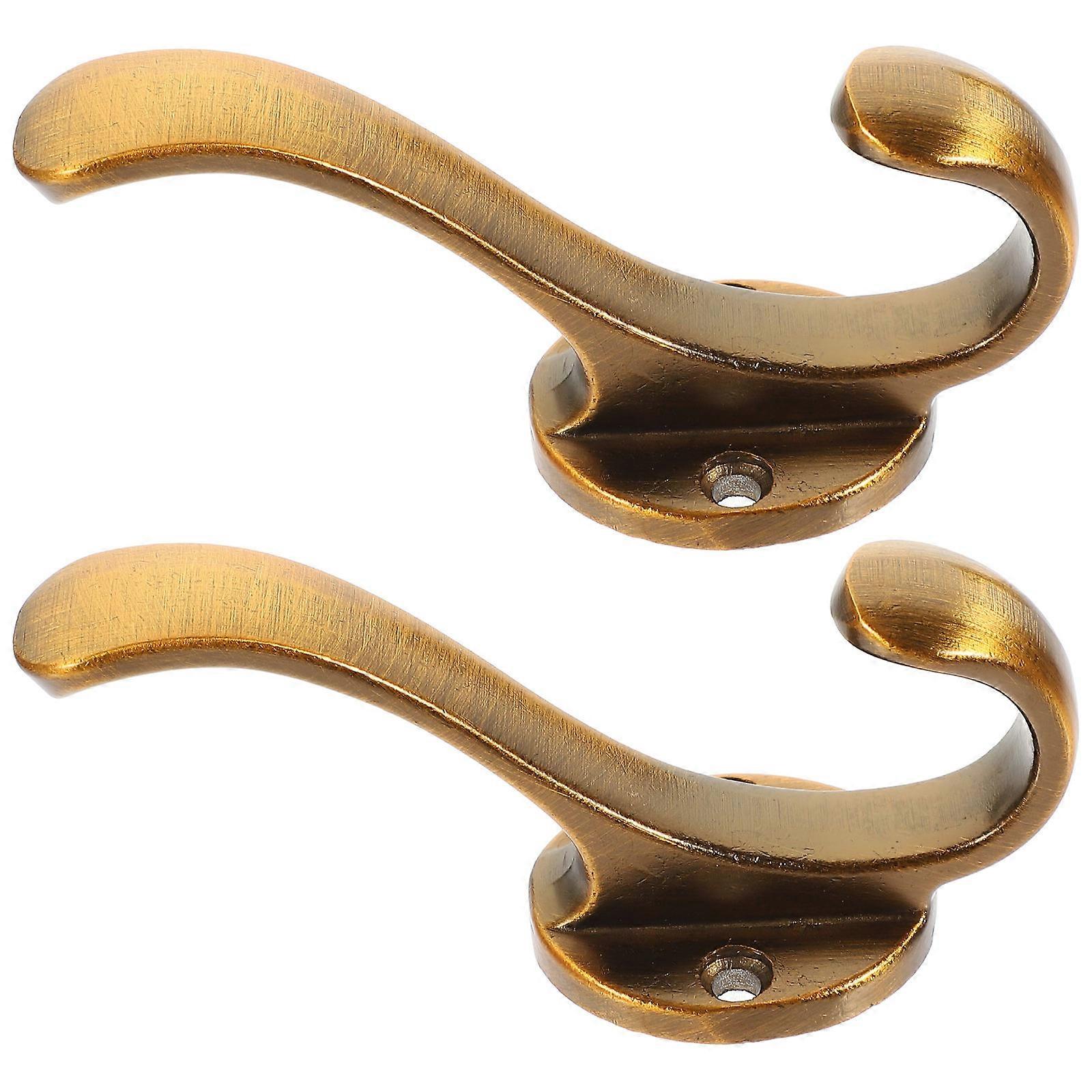 Clothes Hanger Coat Hook for Holding Use 2Pcs Golden