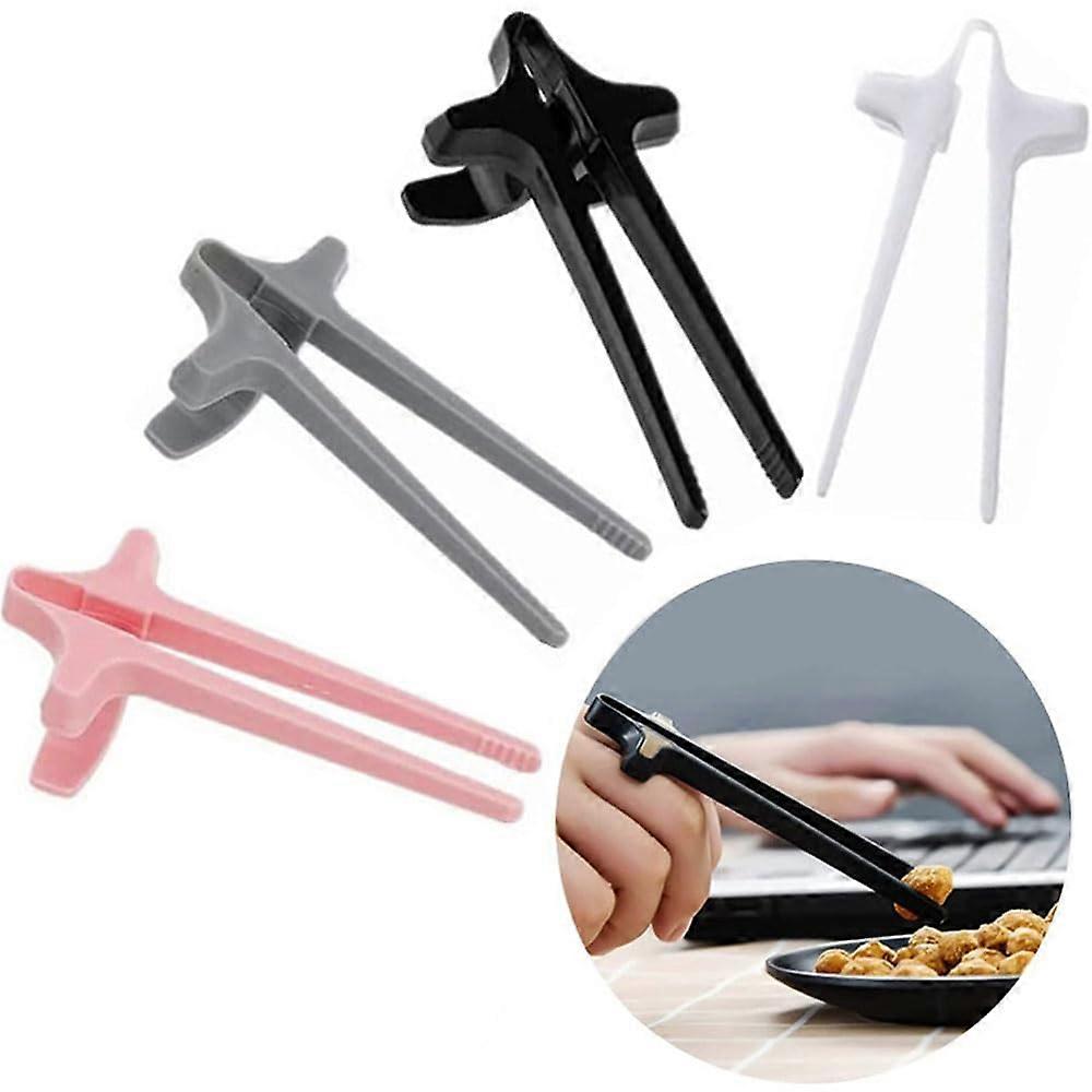 Snack Chopsticks for Gamers Set, 4 PCS Finger Chopsticks, Keep Hands Clean, MultiColor Plastic