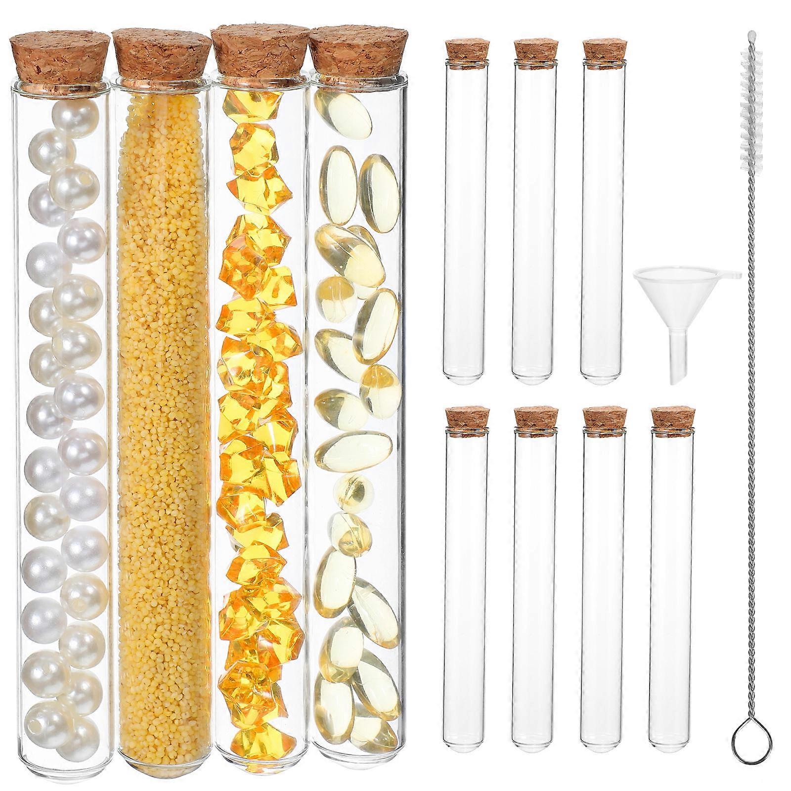 Test Tubes with Caps Glass Tubes for Storage Use 16Pcs Experimental Set