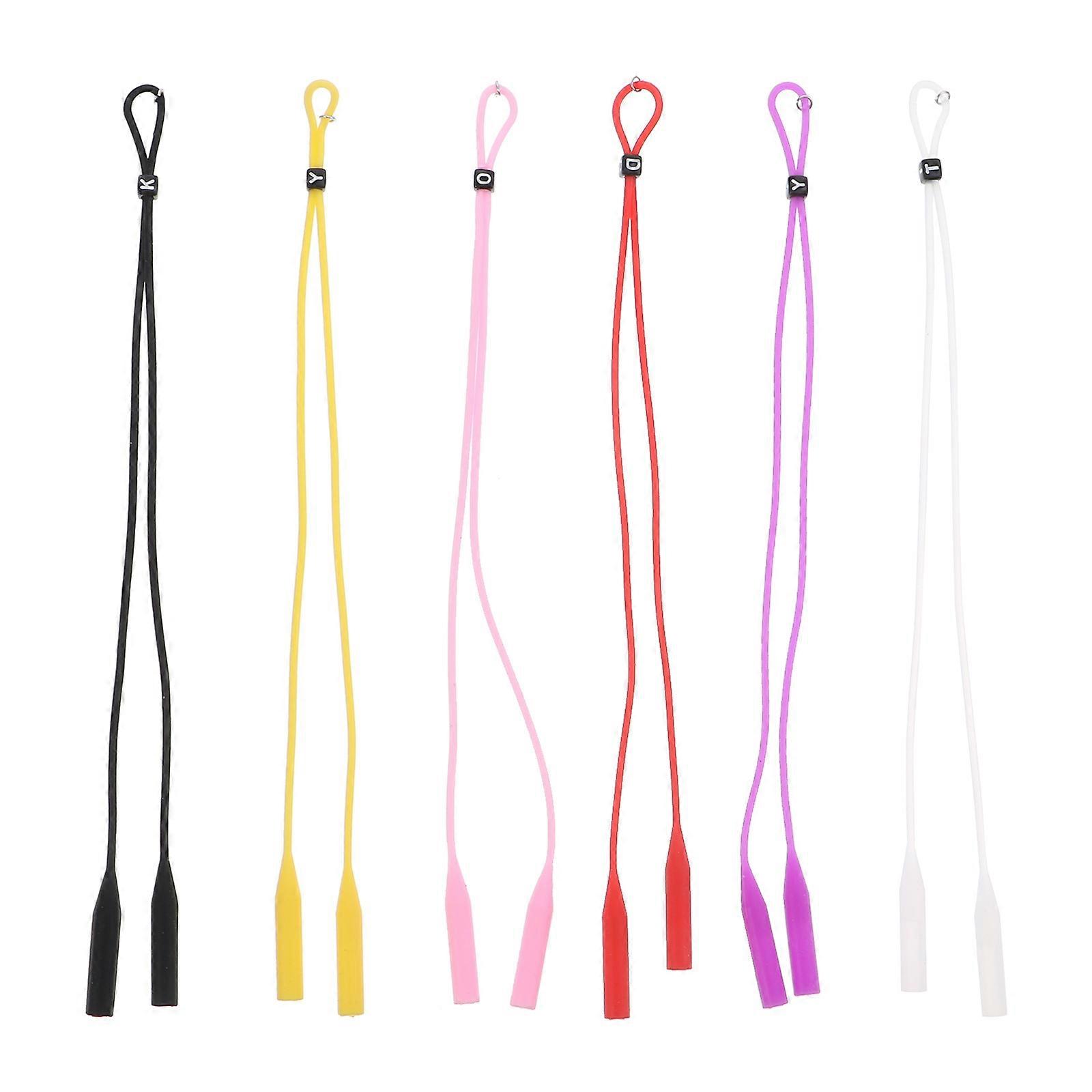 Eyeglasses Strap Silicone Glasses Lanyard Holder 6Pcs Pack