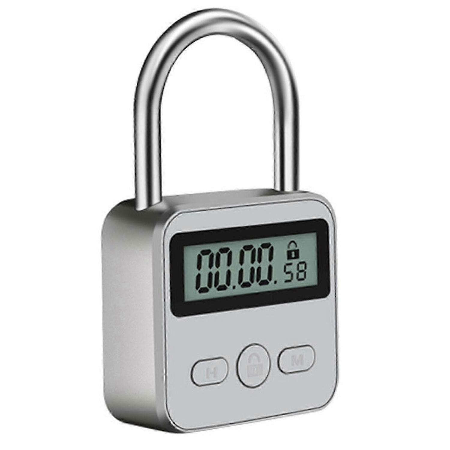 Metal Timer Lock LCD Display Multi-Function Electronic Time 99 Hours Max Timing USB Rechargeable Ti 25-26s