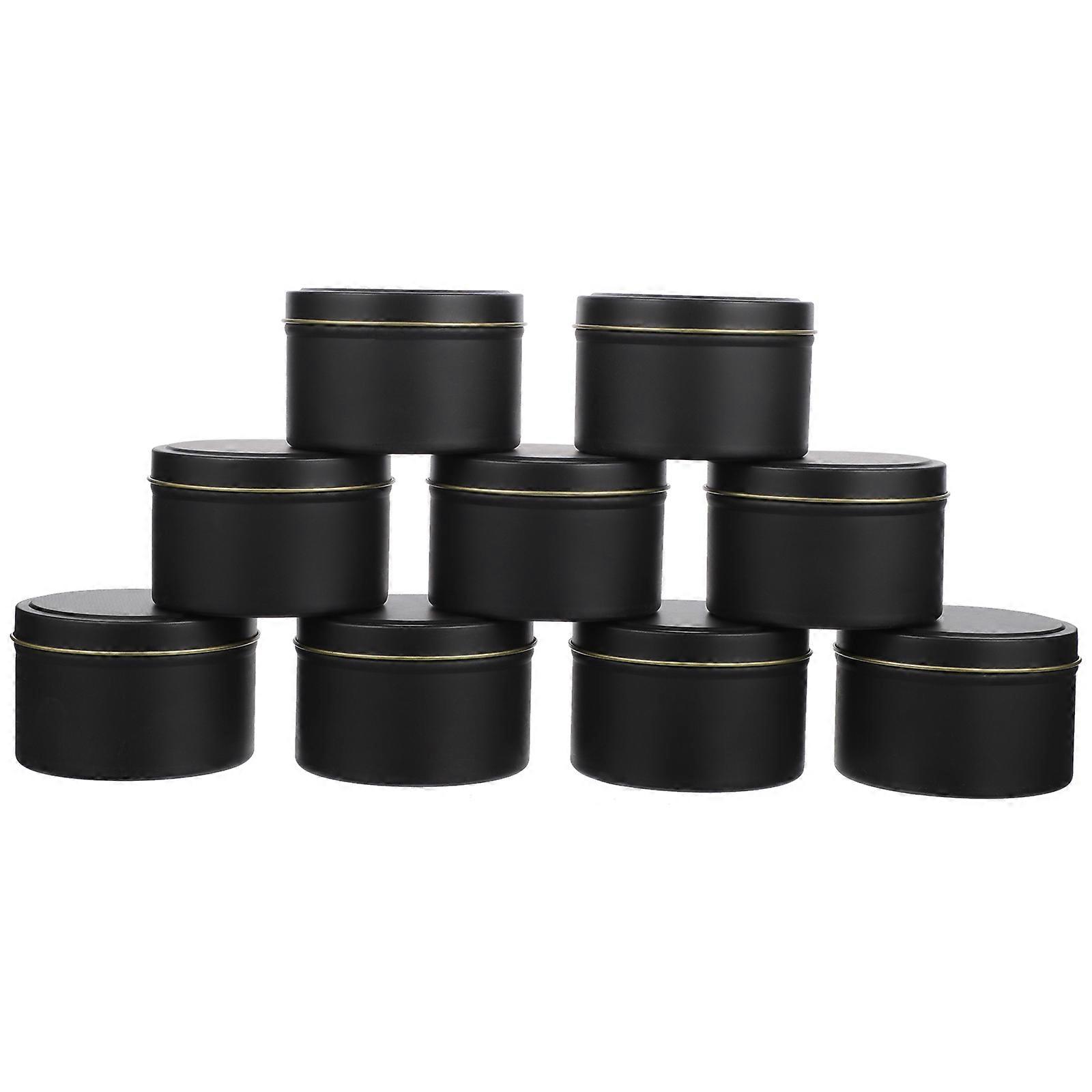 Candle Tin Container for DIY Candle Making 27Pcs Black Round Storage Jars
