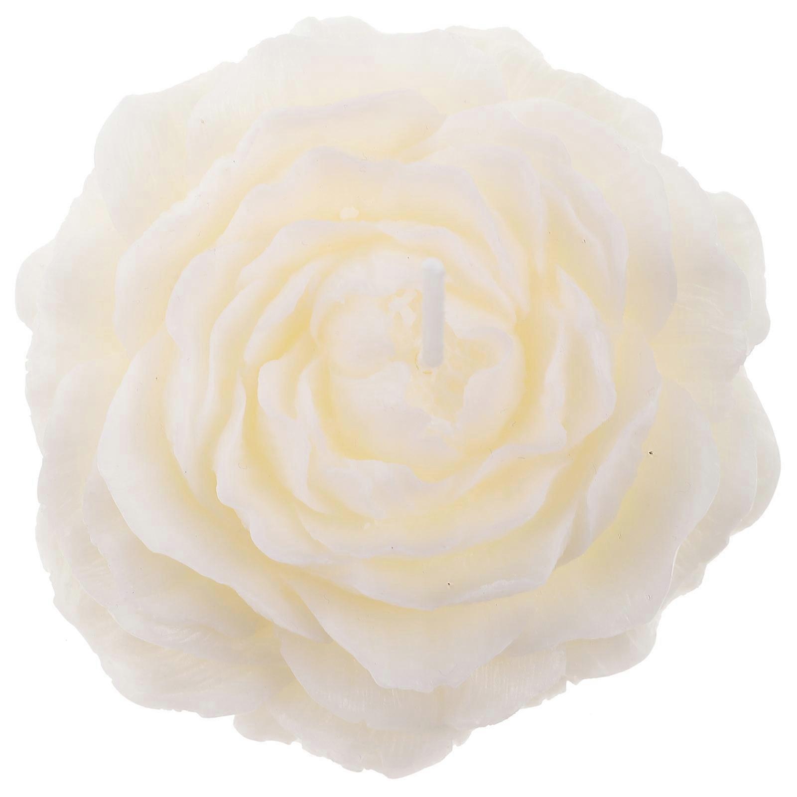 Smokeless Aromatherapy Candle White Simulation Peony Shape for Decor Use