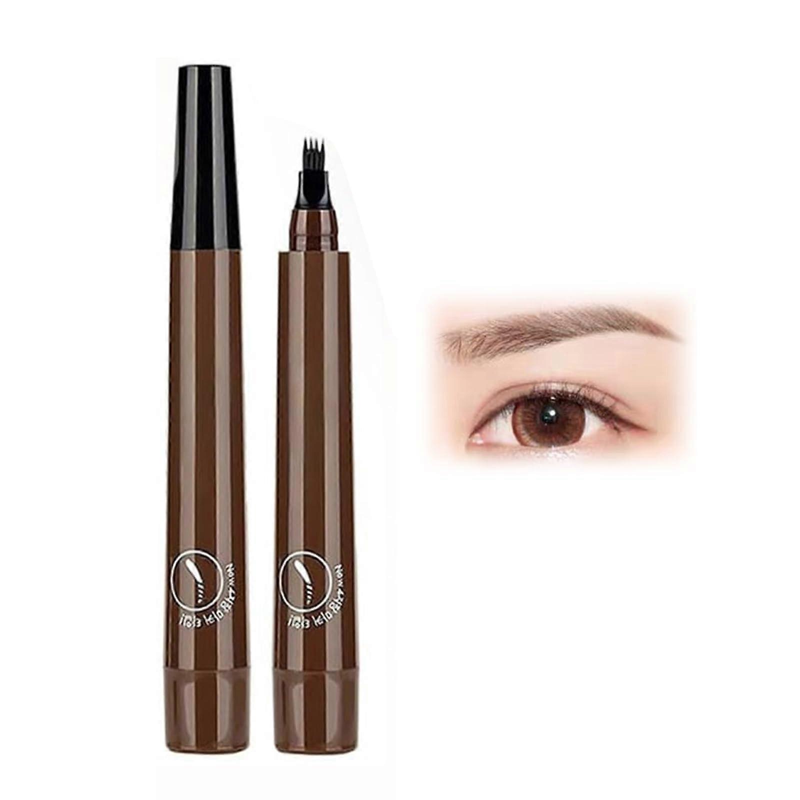 Waterproof Microblading Eyebrow Pen Light Brown with 4 Tip Precision for Natural LongLasting Brows
