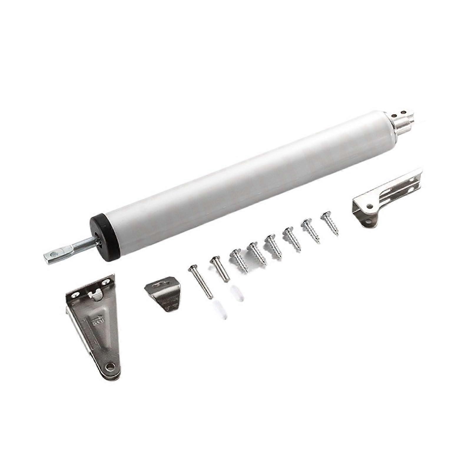 Gas Spring Automatic Door Closer with Adjustable Buffer and Silent Smooth Close for Furniture Silver