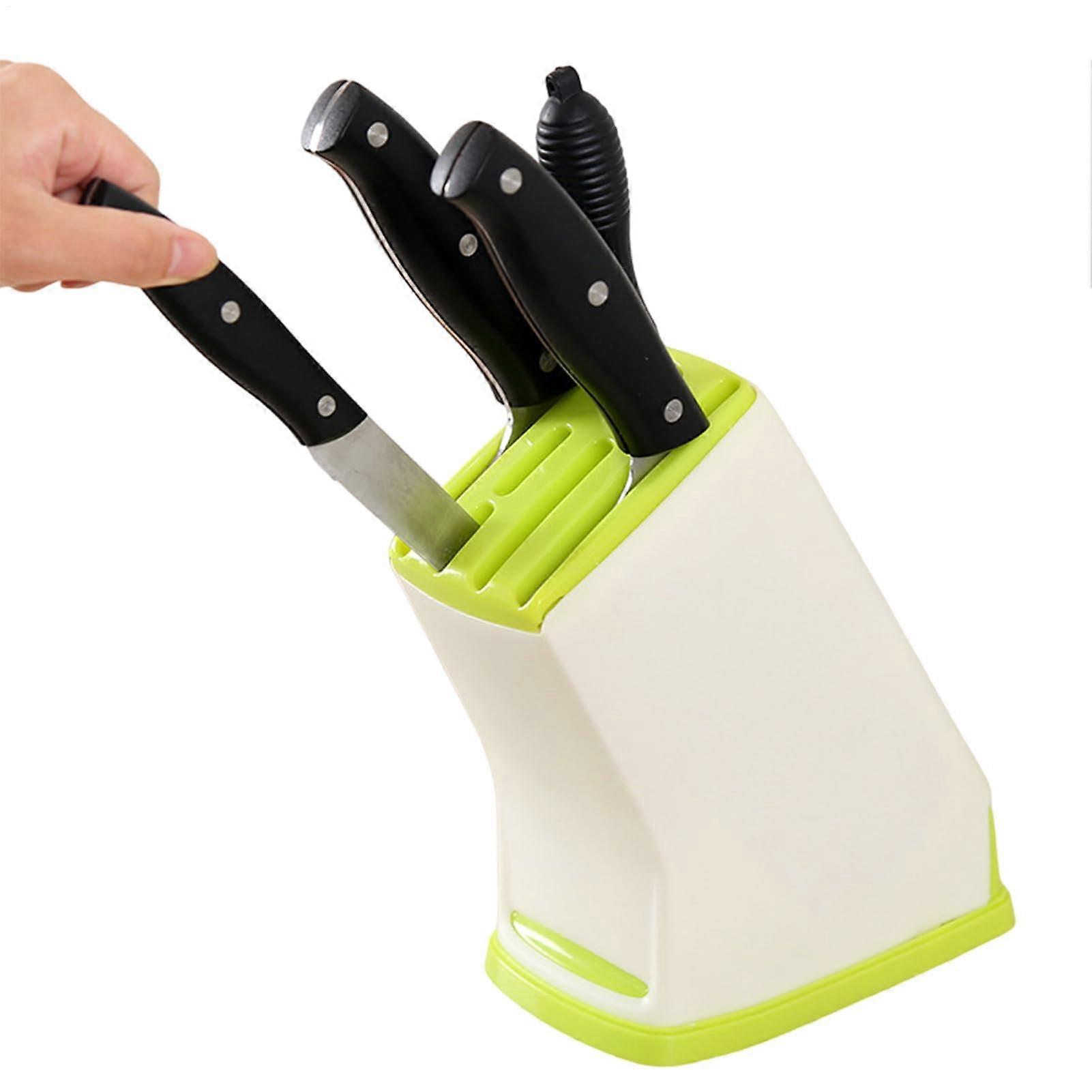 Kitchen Knife Holder Wall Mounted with Drainage SpaceSaving Green PP Organizer for Small Kitchens