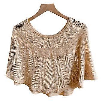 Xale de malha à prova de sol feminino, xales com apliques de renda oca e respirável