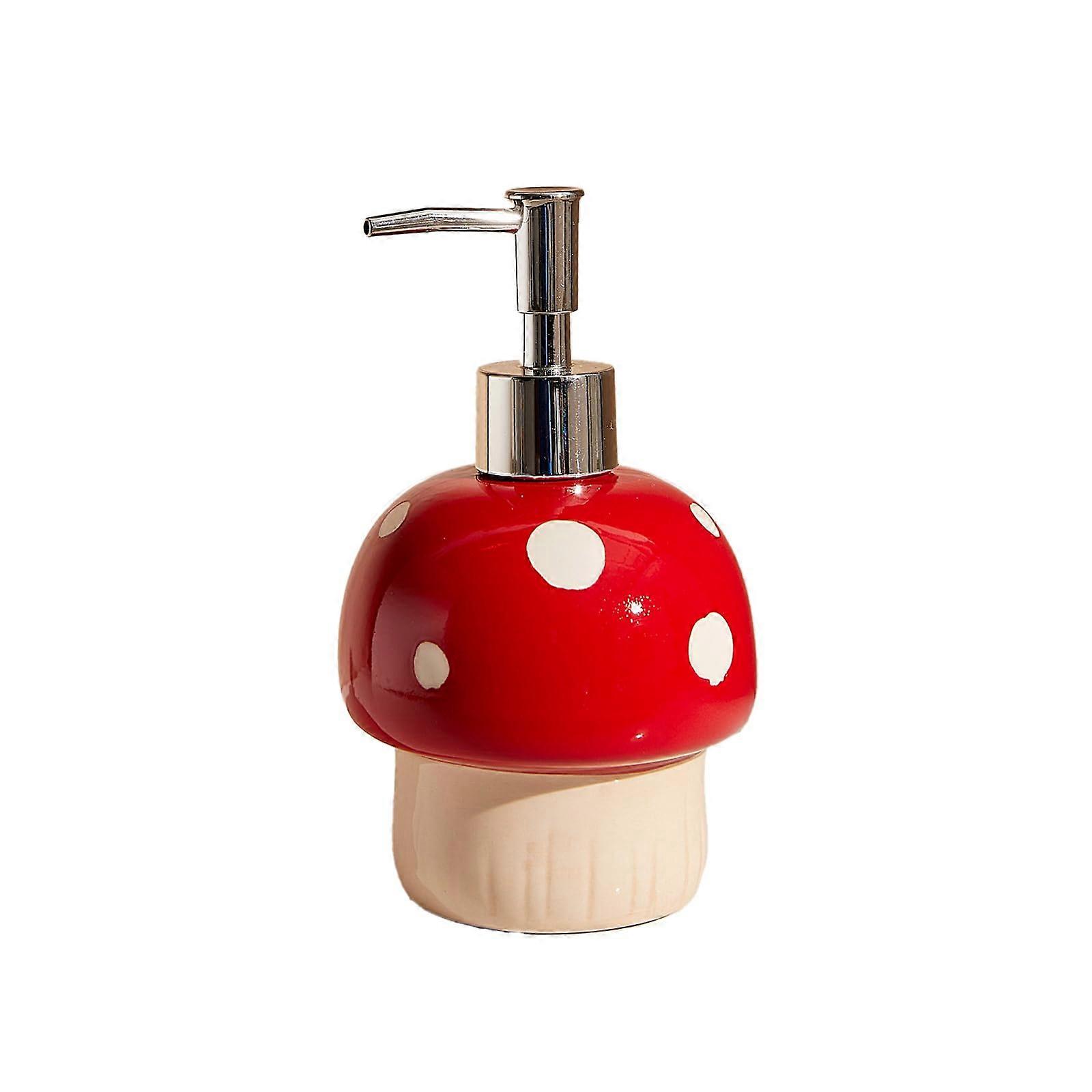 Mushroom Soap Dispenser Ceramic with Cute Rust Design for Whimsical Bathroom Decor
