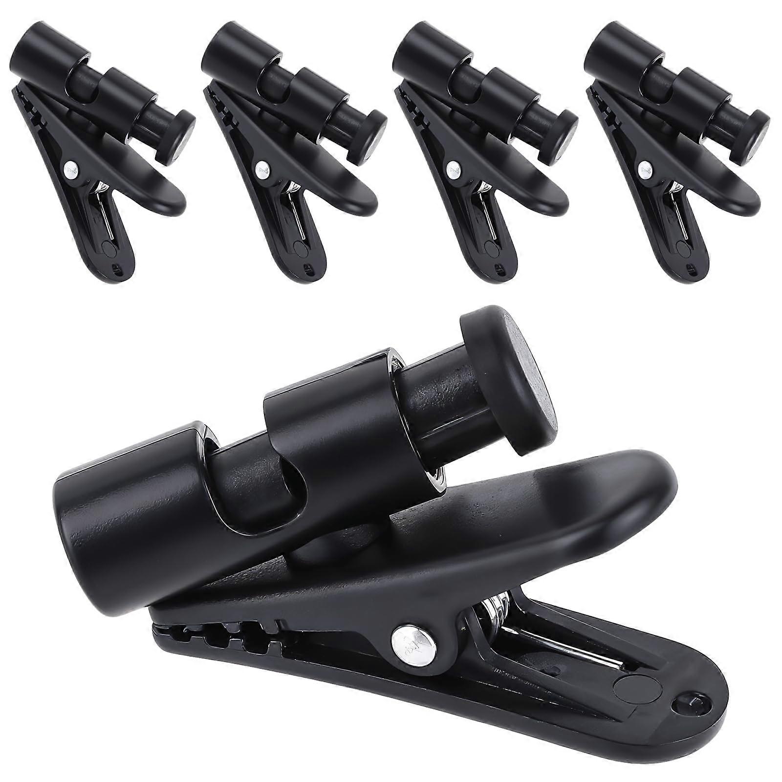 5 Pack Headphone Cable Clips for Clothes, Tangle Cord Management, Fits 24mm, Black