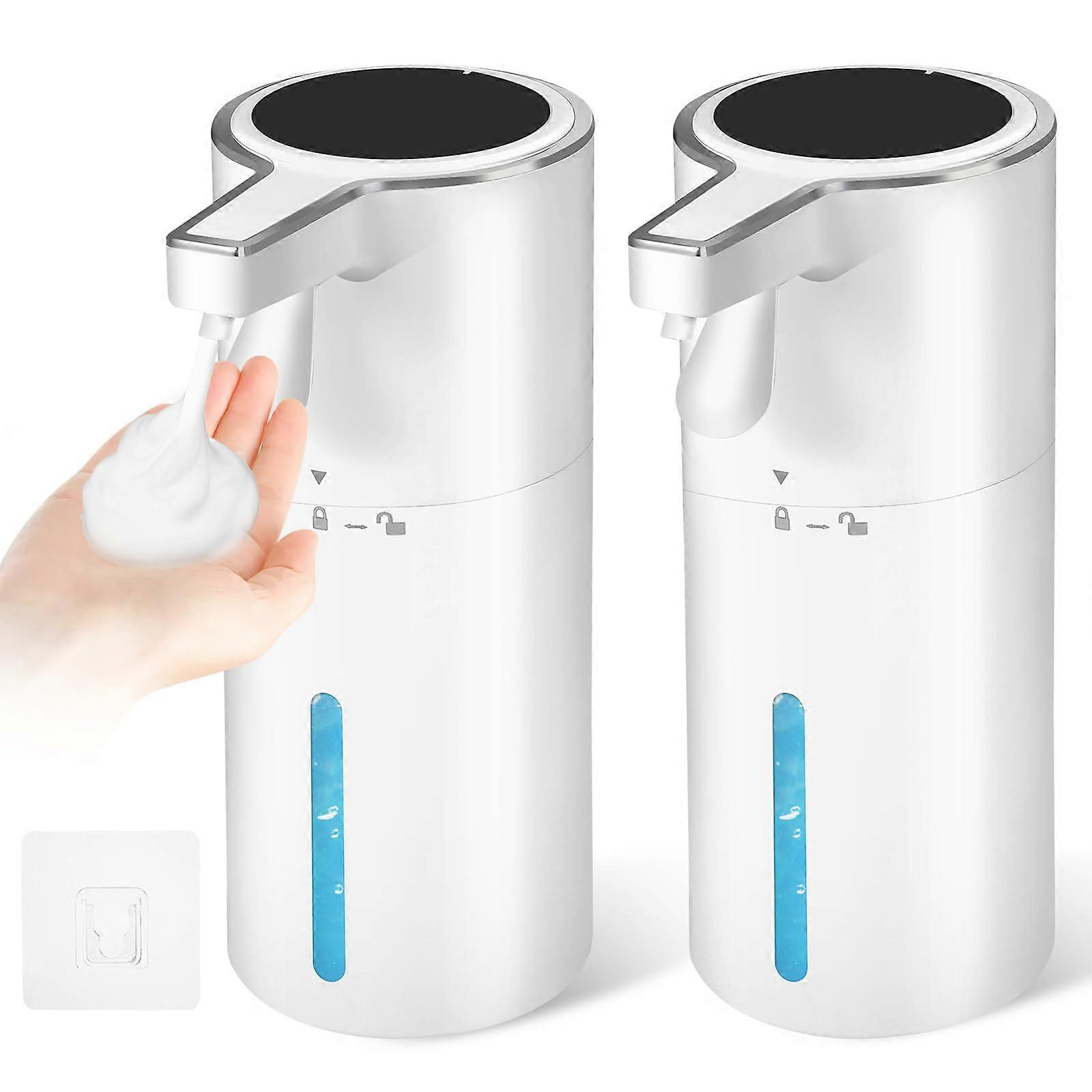 2Pack Automatic Foaming Soap Dispenser with Adjustable Foam Output for Bathroom and Kitchen