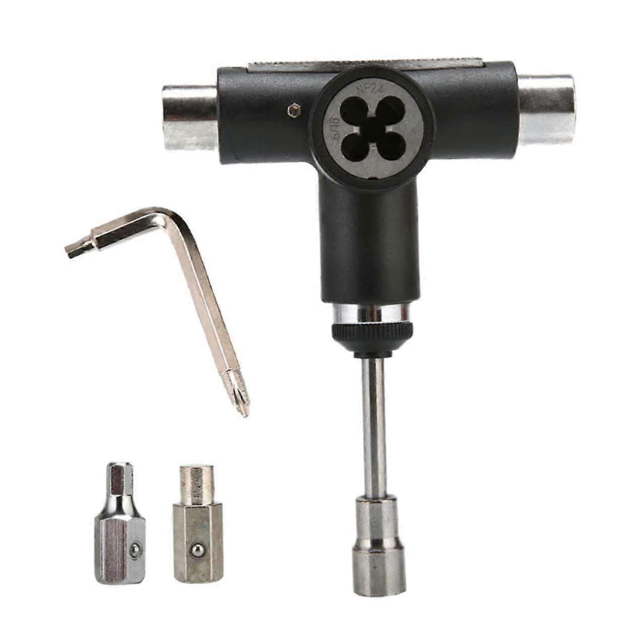 Multifunction Skateboard TTool with Heavy Duty Ratchet for Longboard and Cruiser
