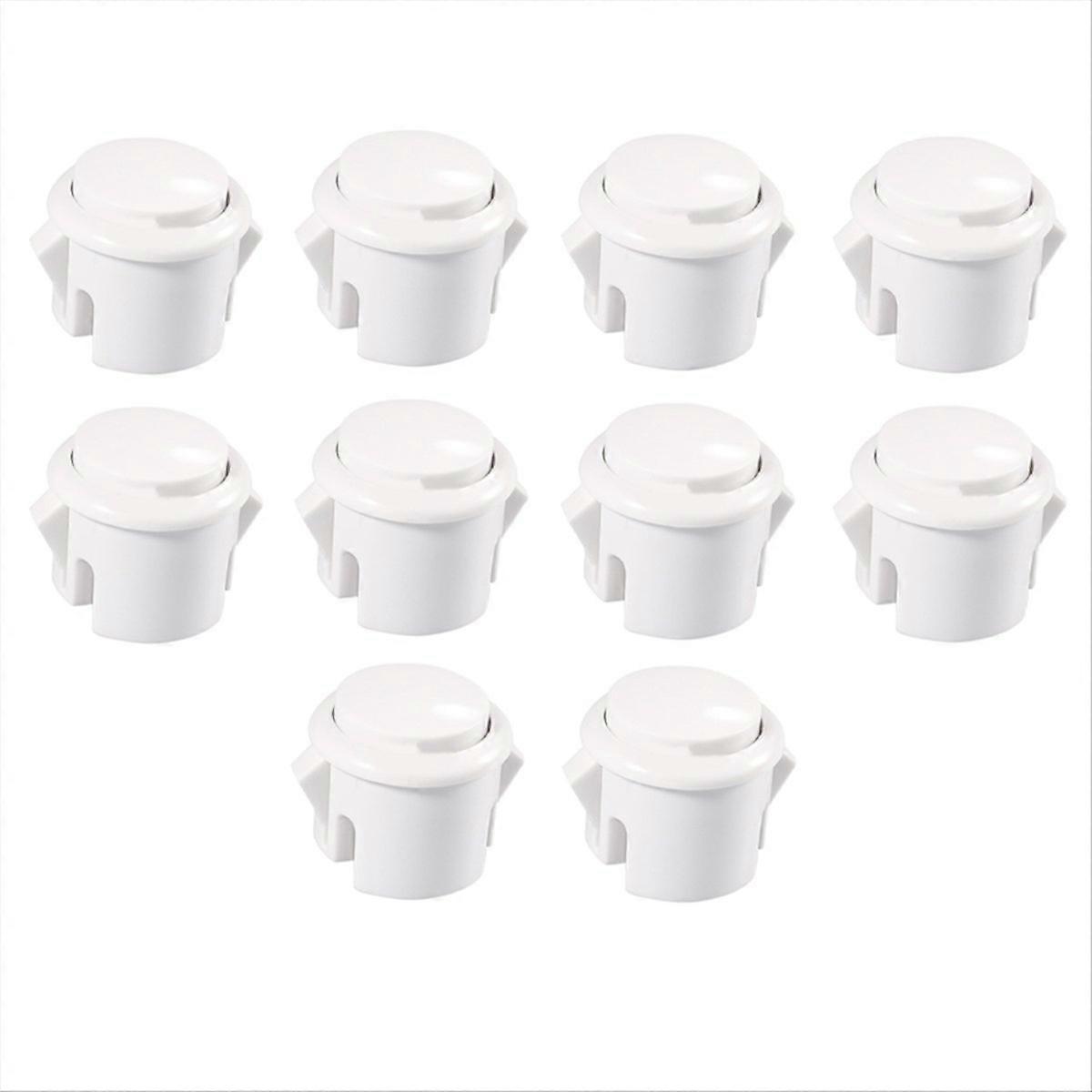 10 Pcs Arcade Buttons 30Mm Responsive Arcade Buttons White