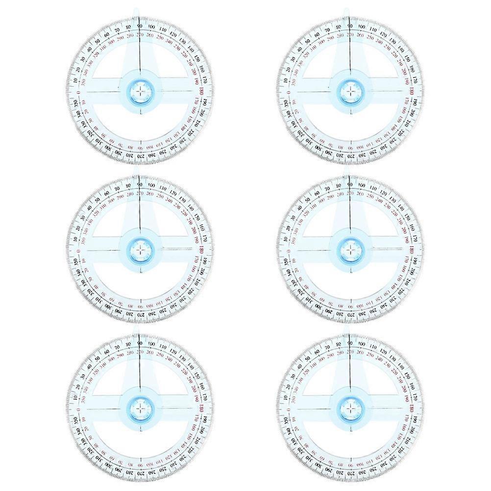 Plastic Protractor Ruler for Measuring 6Pcs with Rotating Indicator Needle