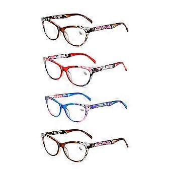 Women's Reading Glasses Pack of 4 Floral Frames 2.50X Clear Magnification Stylish Gift Set