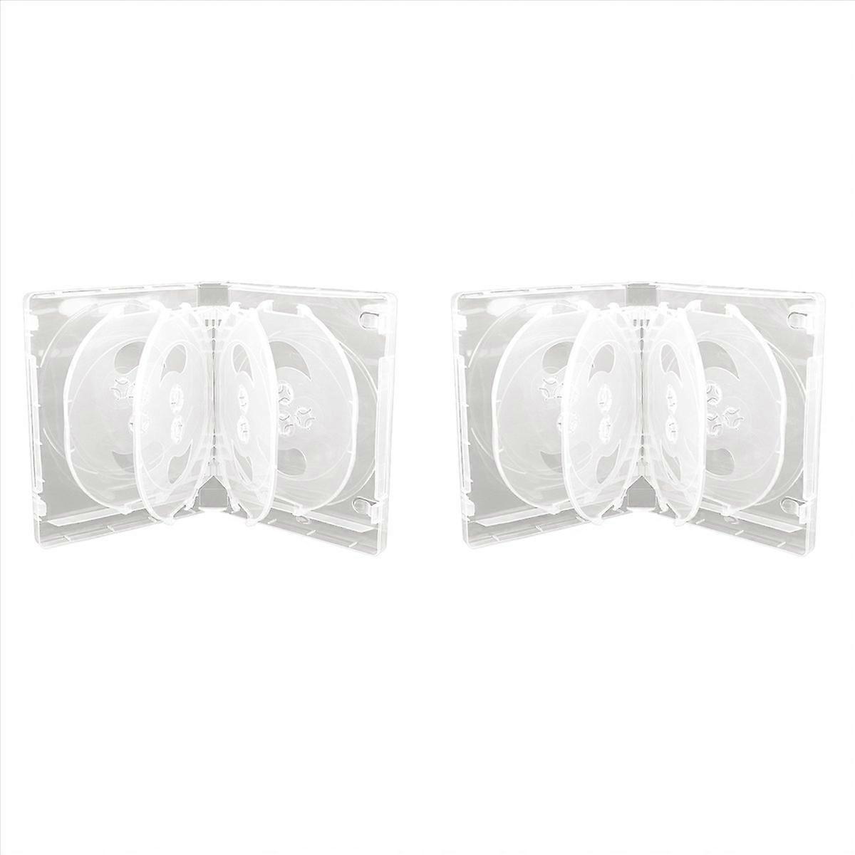CD Storage Box 10-Piece Pack CD Case Plastic Double-Sided CD,White