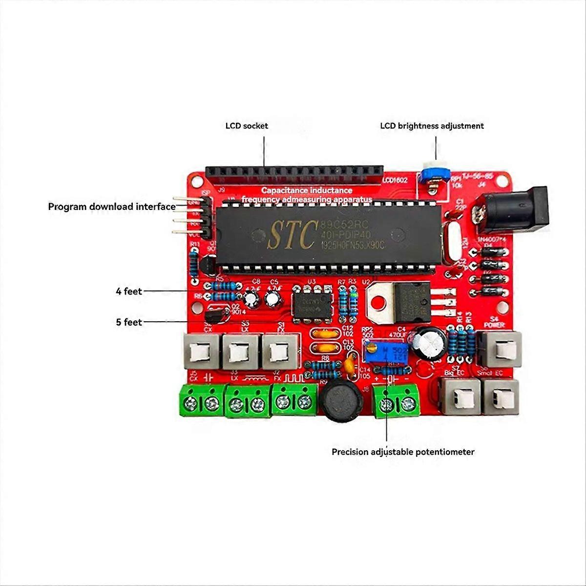 51 Single-Chip Microcomputer Inductance and Capacitance Frequency Meter DIY Electronic Kit for Weldi