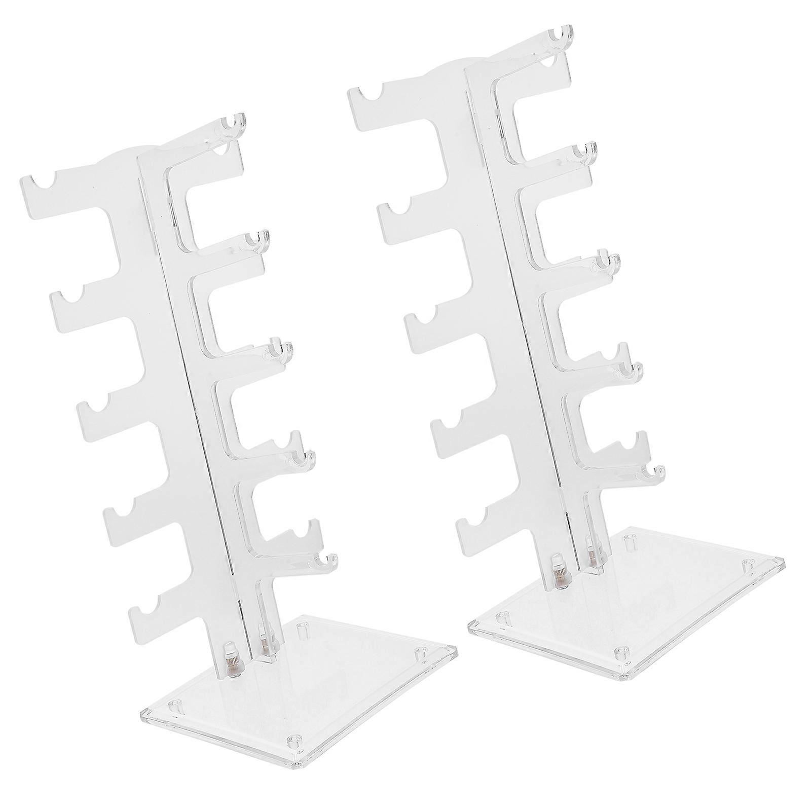 Glasses Rack Transparent Acrylic Display Rack for Display 2Pcs Durable Set