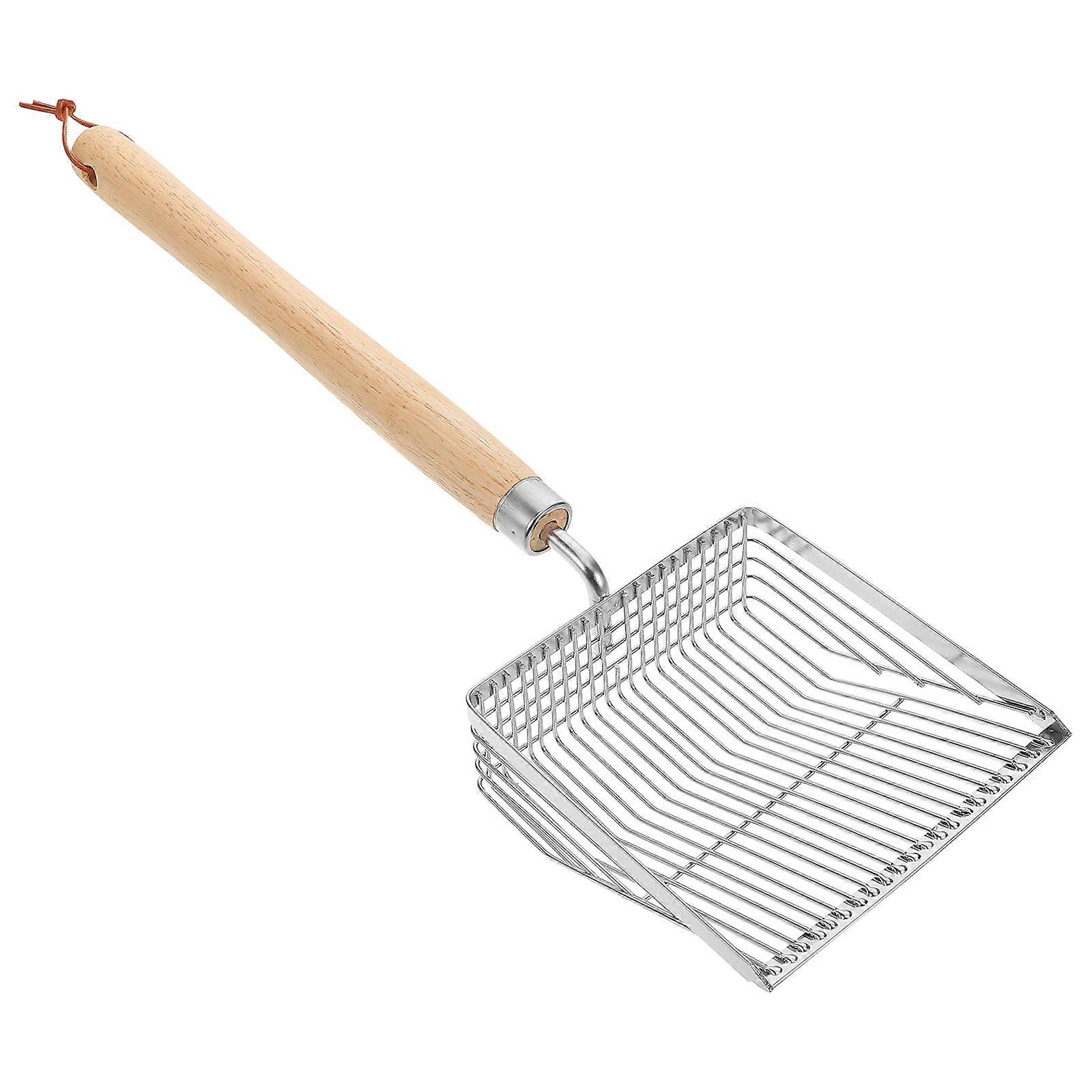 Sand Sifter Beach Digging Tool with Wooden Handle for Shell Collecting