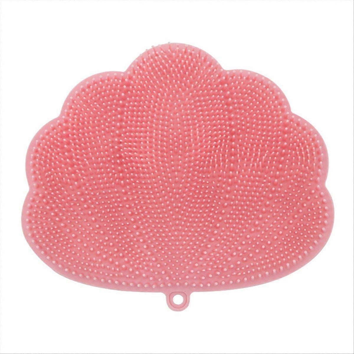 Wall-Mounted Hands-Free Back&Foot Scrubber with Suction Cups -Pink