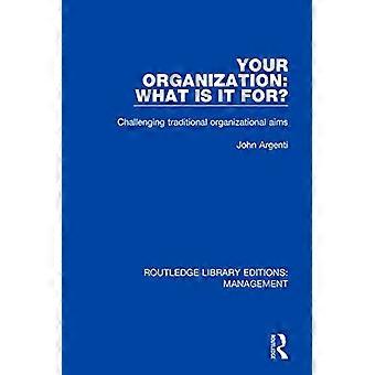 Your Organization: What Is It For?: Challenging Traditional Organizational Aims (Routledge Library Editions: Management)