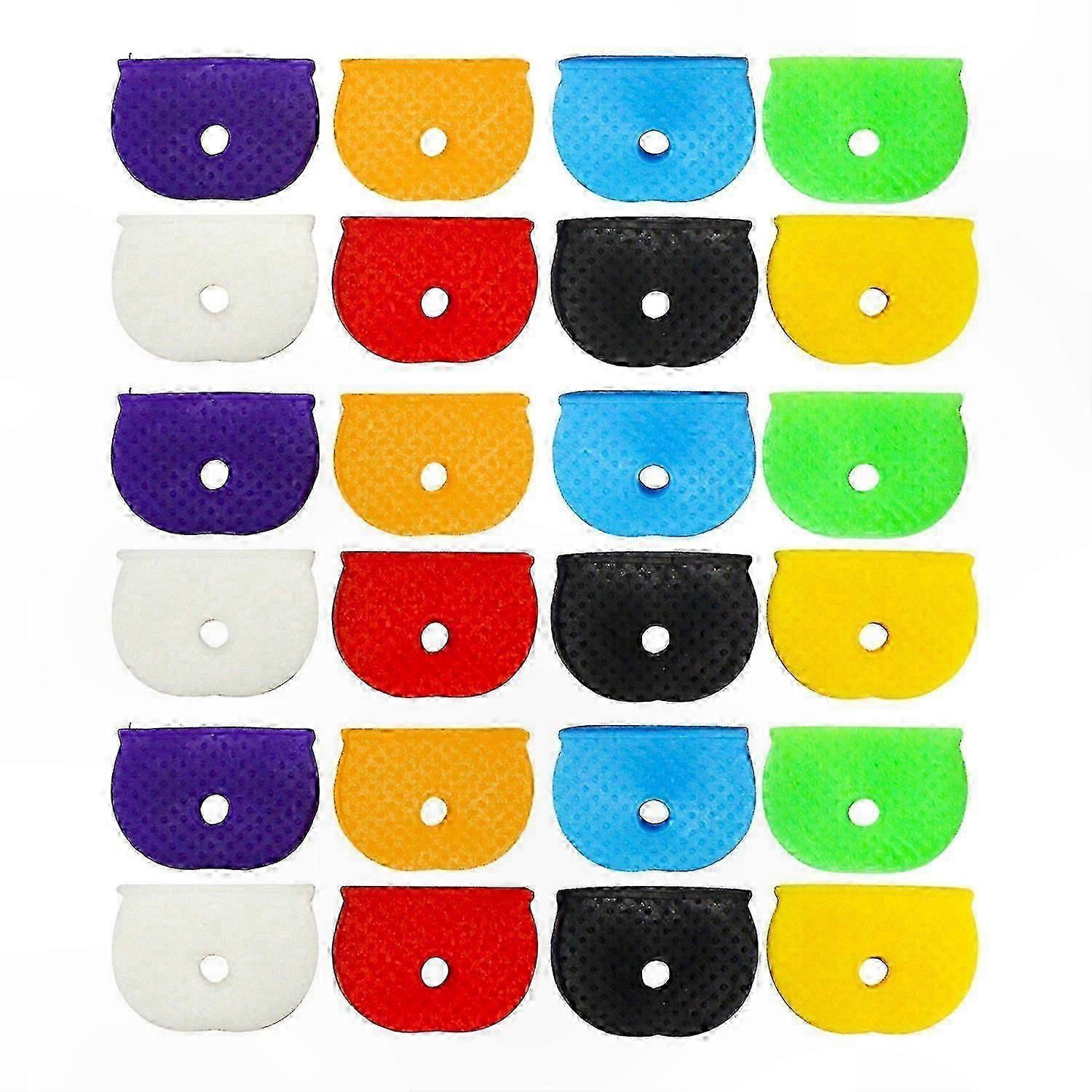 Flexible Round Rubber Key Covers, Color-Coded Caps for Easy ID, 24/32/40pcs Multicolor Set