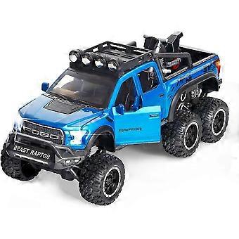 Liangnv F-150 Pickup Truck Toy Refitted 6x6 Off-Road Model Truck 1/24 Scale Die-Cast Metal Toy Car (Blue)