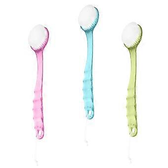 Bath Body Brush Set with Long Handle for Back, Gentle Skin Exfoliation and Adjustable Massage