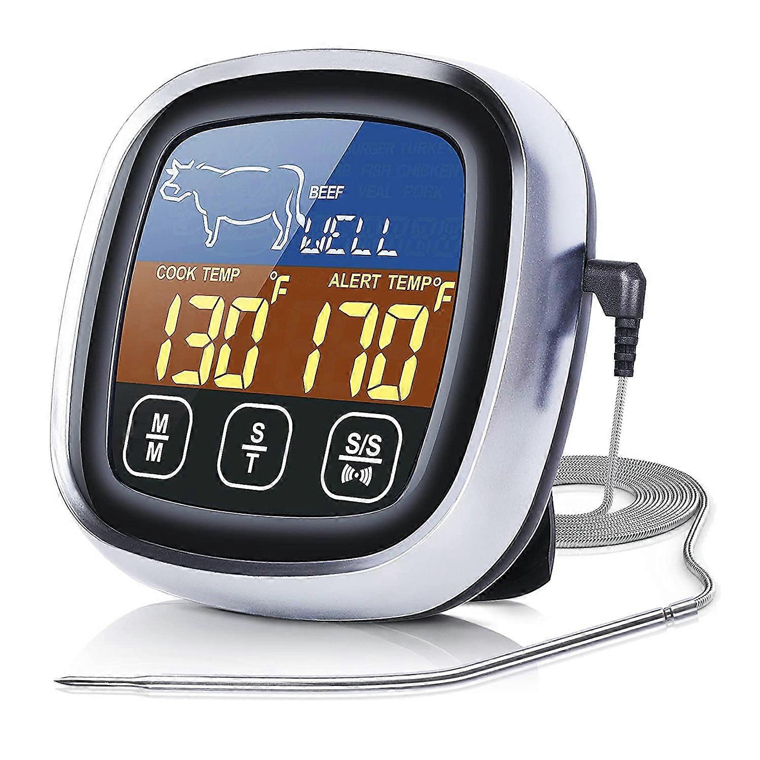 Digital Meat Thermometer for Cooking,Touchscreen LCD Large Display Instant Read with Backlight