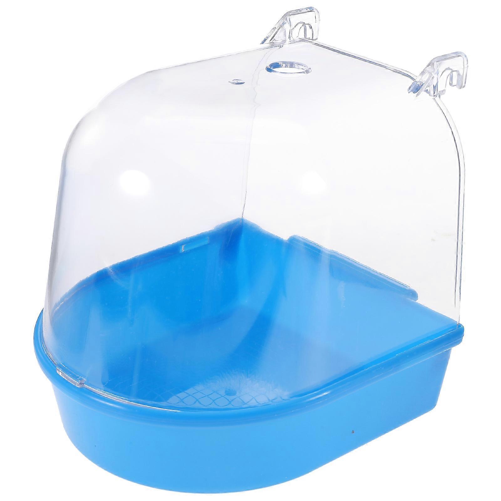 Parrot Bath Box Bird Bathing Tub for Cage Function Blue