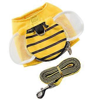 Pet Chest Strap Dog Harness Set for Safe Walking 1Set Yellow