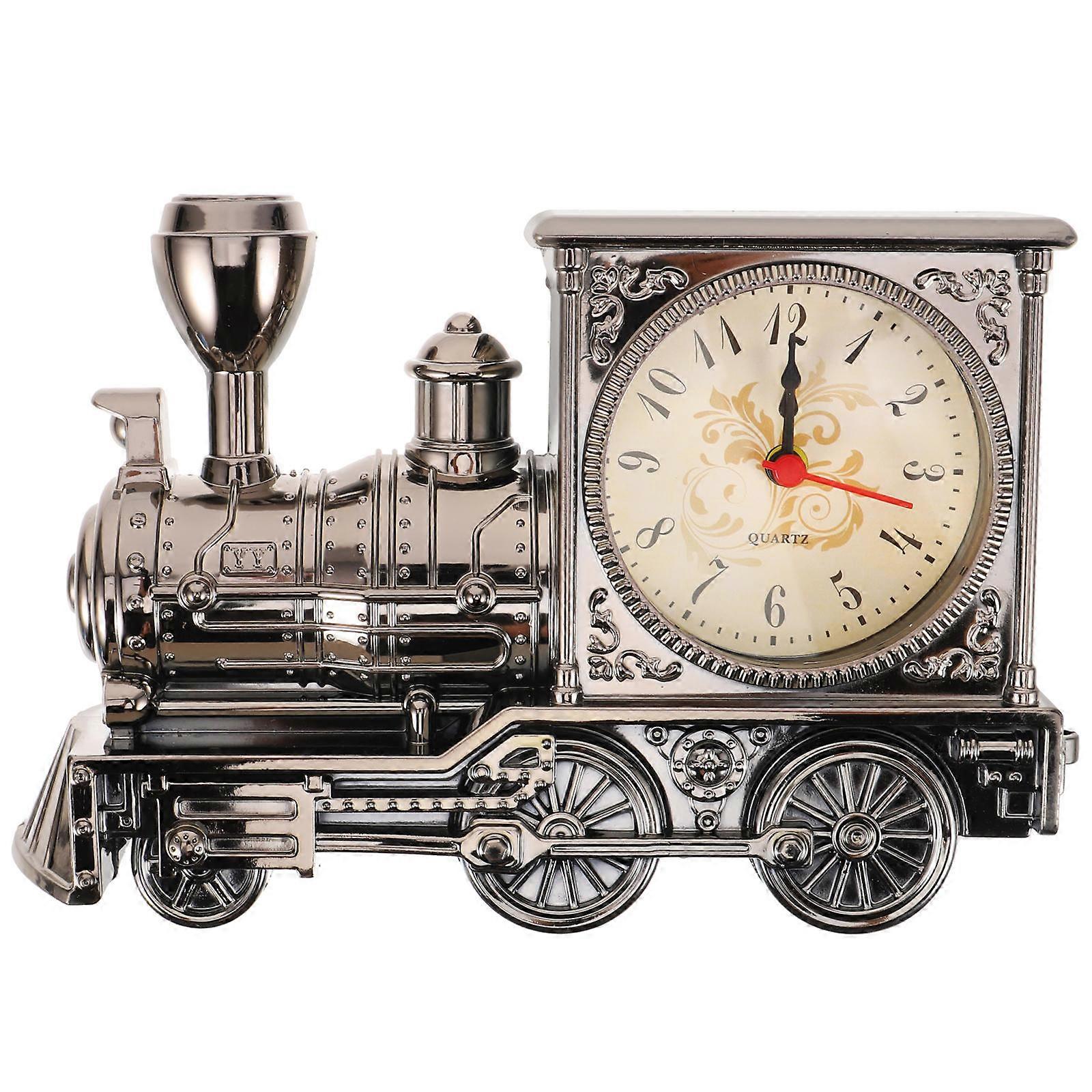 Railway Engine Clock Creative Alarm Clock for Timekeeping with Black Design