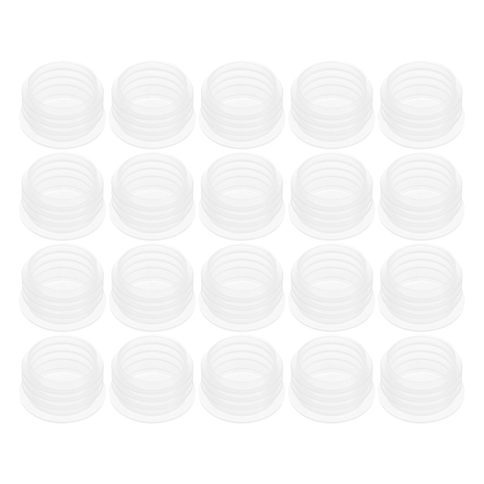 Transparent Plastic Jar Caps Replacement Plugs for Bottles 100Pcs Threaded Style