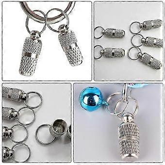 Pet ID Tube Collar Pendant for Preventing Lost Pets, Silver Brass, 6 Pieces, 2x0.8x0.8cm