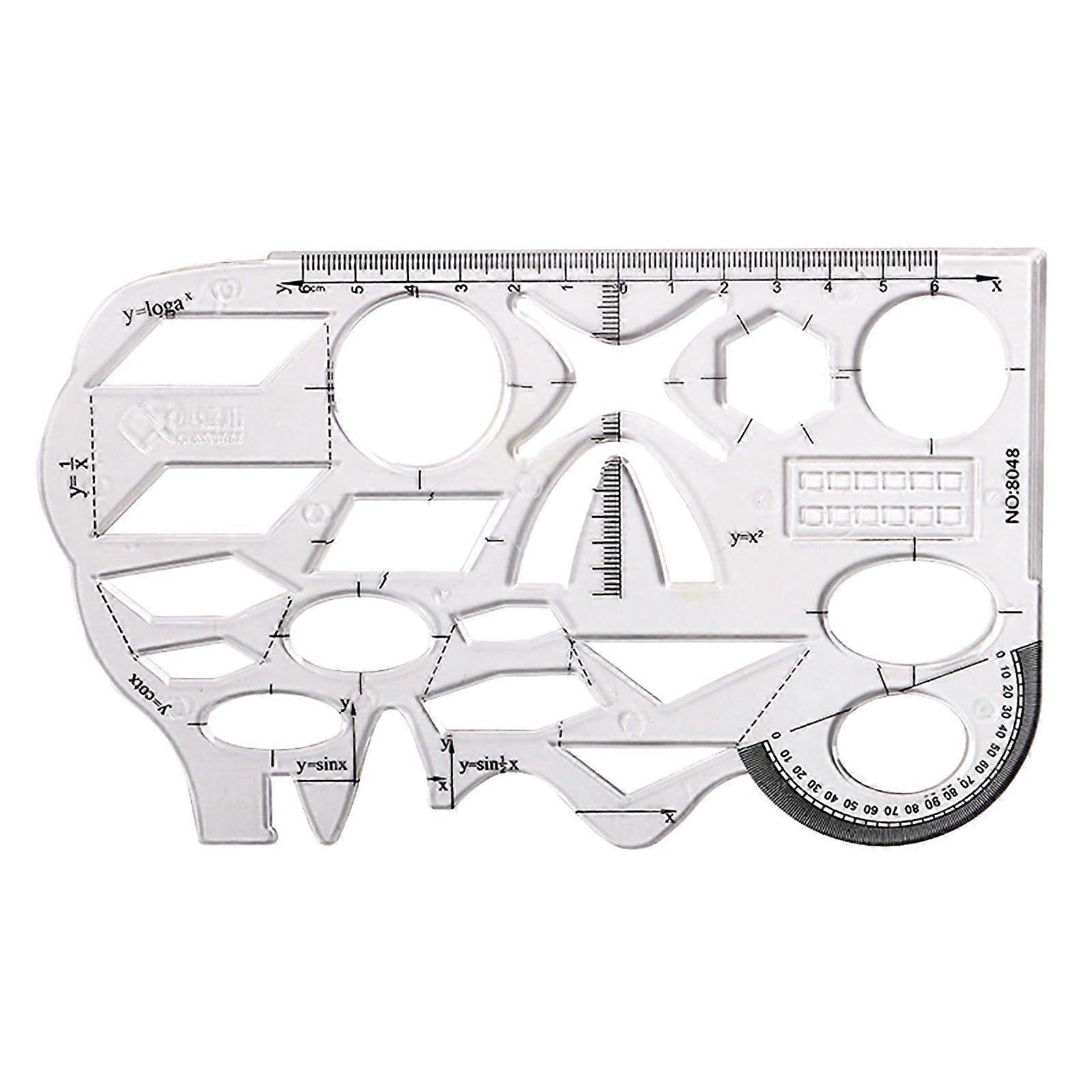 Multifunctional Student Stationery Mathematics Function Geometry Drawing Tool,White