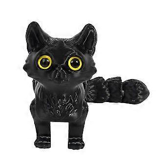 Interaktive 3D-gedruckte Katzenfigur, flexible Gelenke, kindersicherer Kunststoff, 12 cm groß, ideal als Schreibtischdekoration.