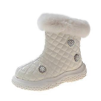 Womens Winter Snow Boots pearl rhinestones Water Resistant Shoes Anti-slip Casual Lightweight Cotton Boot