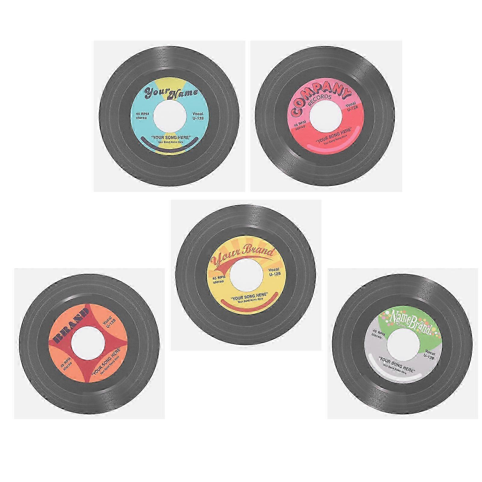 Record Wall Decor Vinyl Decals Round Shape Home Decor 5Pcs