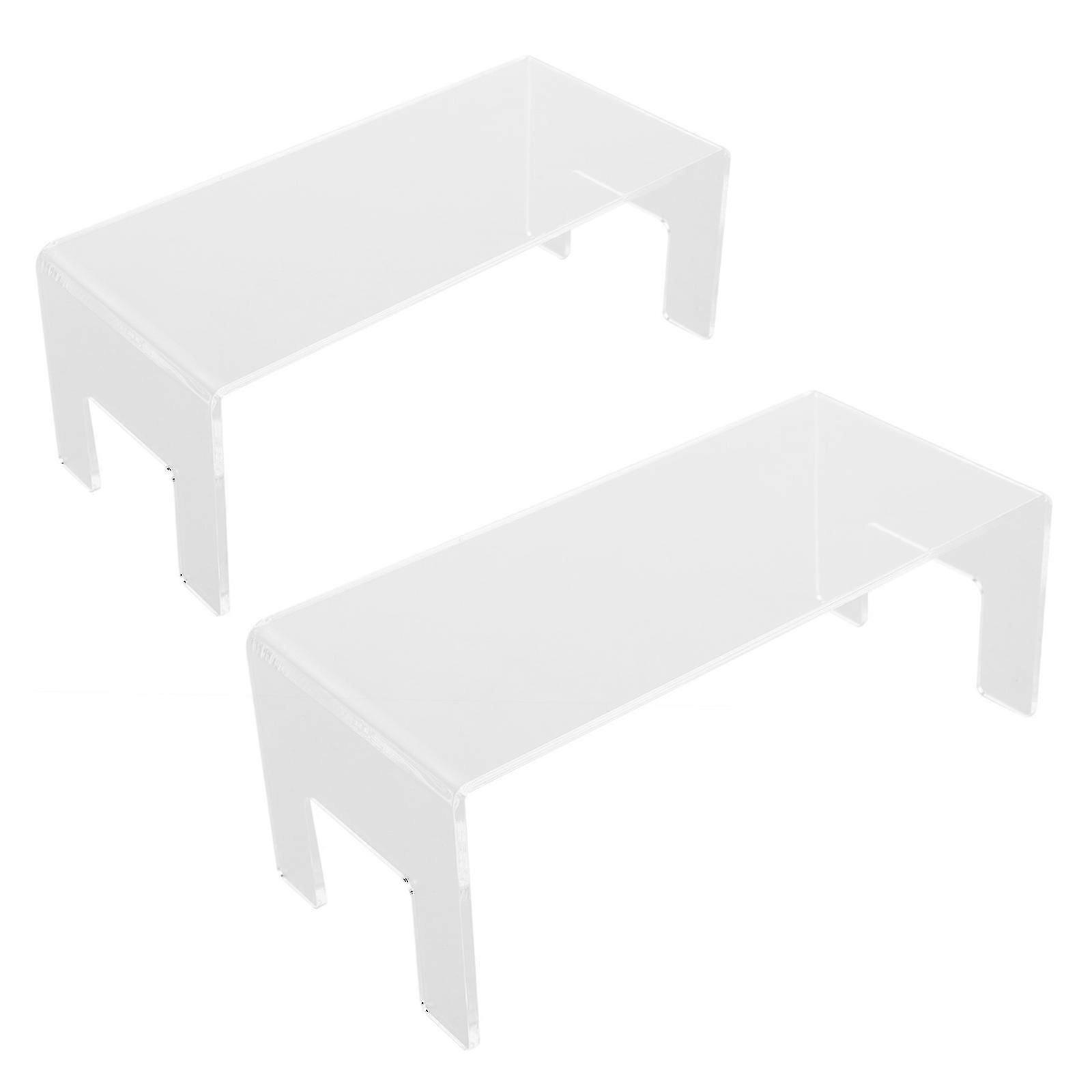 Display Stand Plastic Acrylic U-Shaped for Display 2Pcs Clear Risers