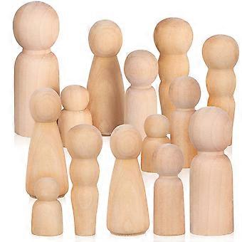 50 Pcs Peg Dolls Wooden Peg Dolls Wooden Peg People Unfinished Wooden Dolls Blank Peg Dolls