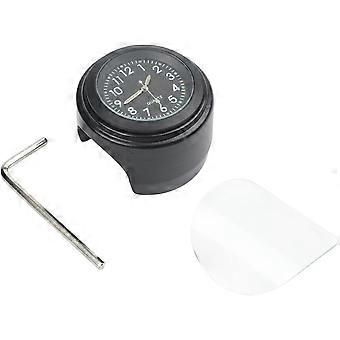 Motorfietsstuurklok met nachtzicht, stuureindhorloge van aluminiumlegering voor sturen van 22 mm (7/8") en 25,4 mm (1"), geschikt voor de meeste motoren (zwart).