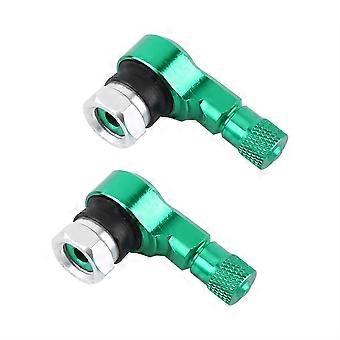 2 peças 11,3 mm universal motocicleta rodas de alumínio pneu válvulas tampas 90 graus verde