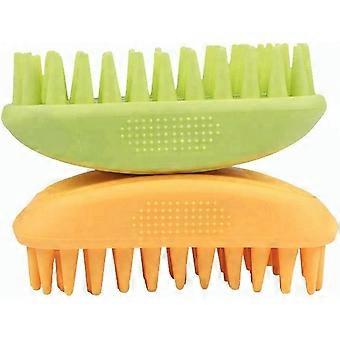 2 Pcs Pet Silicone Shampoo Brush