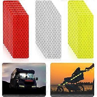 Ruban réfléchissant de sécurité de 24 pièces, ruban réfléchissant auto-adhésif haute visibilité la nuit, autocollants réfléchissants d’avertissement, adhésif fort, Sui imperméable à l’eau
