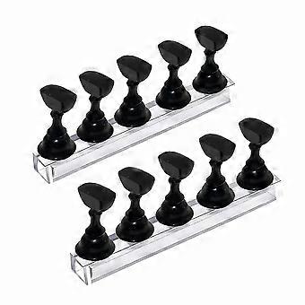 10pcs suporte de unha para pressionar, suporte de unha acrílico falso, suporte de prática de exibição de unhas com base magnética, suportes de ponta de unha para salão e casa diy