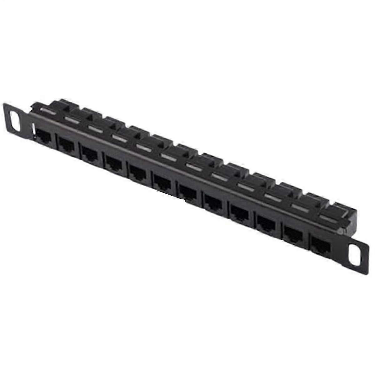 12 Port Patch Panel, Network Wire Organizer Rack Unshielded Cat5e/Cat6 Cable Network Patch Panel compatible withCord Management